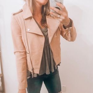Faux Suede Moto Jacket